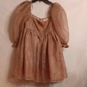 Mable Pink Baby Doll Dress Lined Size Medium